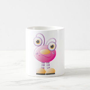 Schattigee roze alien met grote ogen koffiemok