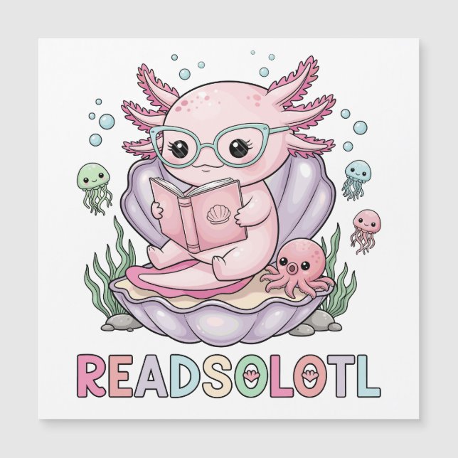 Schattigee roze axolotl-aflezing (Voorkant)