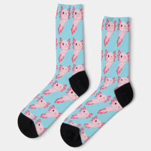 Schattigee roze Baby Axolotl Pattern Crew Sokken