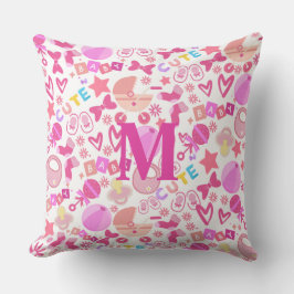 Schattigee Roze Baby Meisje Kwekerij Patroon geper Kussen