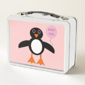 Schattigee Roze Baby Meisje Penguin Metal Lunch Bo (Achterkant)