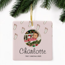 Schattigee Roze Baby Voetafdrukken Baby's Eerste K