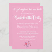 Schattigee Roze Bachelorette Party Uitnodigingen (Voorkant / Achterkant)