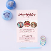 Schattigee Roze Bakken Workshop Flyer (Enkel)