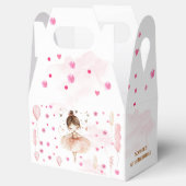 Schattigee roze ballerina en ballonnen verjaardag bedankdoosjes (Geopend)