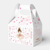 Schattigee roze ballerina en ballonnen verjaardag bedankdoosjes (Voorkant Zijde)