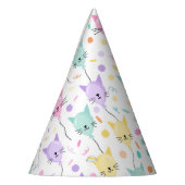 Schattigee Roze Ballon Kitty Cat Pattern Kids Verj Feesthoedjes (Links)