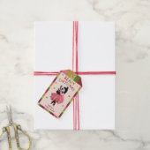 Schattigee Roze Beary Kerstballet Dansen Panda Cadeaulabel (Met Touw)