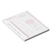 Schattigee Roze Bewerkbare Scheur weg Dagelijkse P Notitieblok (Schuin)