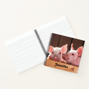 Schattigee roze biggen dierenfoto notitieboek