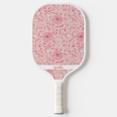 Schattigee Roze Bloemen Aangepaste Naam Pickleball Paddle (Voorkant)