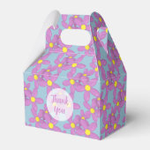 Schattigee roze bloemen bloemenkant dank u blauw bedankdoosjes (Voorkant Zijde)