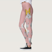 Schattigee roze bloemen en vlinder leggings (Links)
