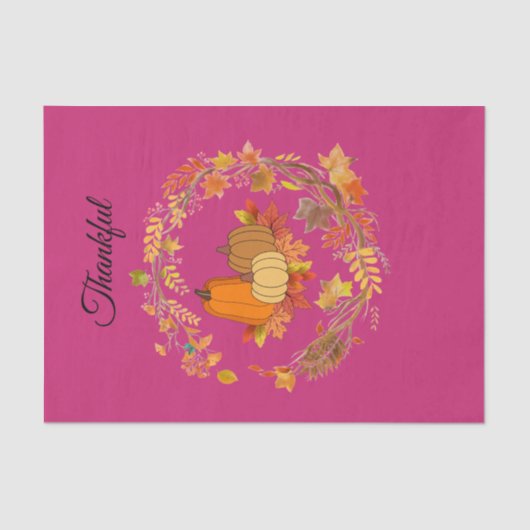 Schattigee Roze Bloemen TankfulTissue Papier (Voorkant)