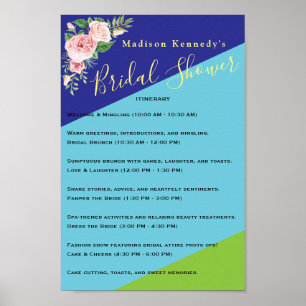 Schattigee Roze Bloemen 🌸 Vrijgezellenfeest Reiss Poster