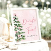Schattigee Roze Bogen Kerstboom Voedsel en Drinken Poster