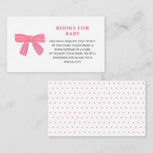 Schattigee roze boog Baby shower Boek Verzoek Informatiekaartje