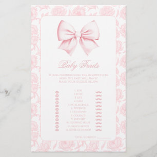 Schattigee Roze Bow Bloemen Baby Traits Douche Spe