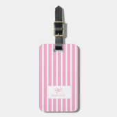 Schattigee Roze Bow Coquette Preppy Aangepaste naa Bagagelabel (Voorkant verticaal)