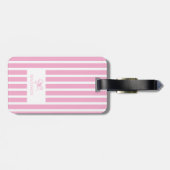 Schattigee Roze Bow Coquette Preppy Aangepaste naa Bagagelabel (Achterkant horizontaal)