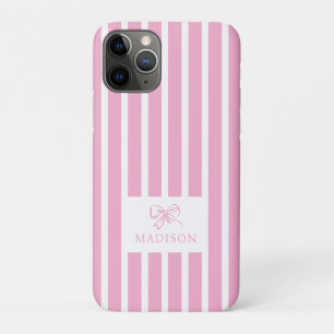 Schattigee Roze Bow Coquette Preppy Aangepaste naa iPhone 11 Pro Hoesje