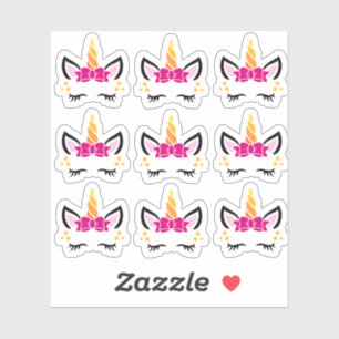 Schattigee Roze Bow Eenhoorn Stickers