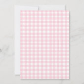 Schattigee Roze Bow Gingham Arch Script Meisje Bab Kaart (Achterkant)