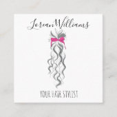 Schattigee Roze Bow Grijs en Witte Braider Hair St Afsprakenkaartje (Voorkant)