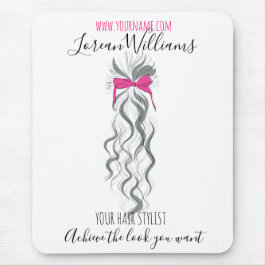 Schattigee Roze Bow Grijs en Witte Braider Hair St Muismat