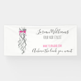 Schattigee Roze Bow Grijs en Witte Braider Hair St Spandoek