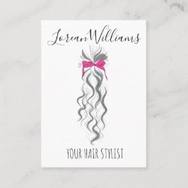 Schattigee Roze Bow Grijs en Witte Braider Hair St Visitekaartje