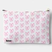 Schattigee Roze Bow Pattern Pouch met Wit Lint Etui (Achterkant)