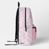 Schattigee Roze Bow Pattern Rugzak met Wit Lint (Links)