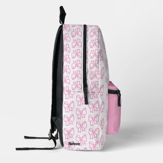 Schattigee Roze Bow Pattern Rugzak met Wit Lint (Links)