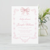 Schattigee Roze Bow Preppy Coquette Baby Meisje Do Kaart (Staand voorkant)