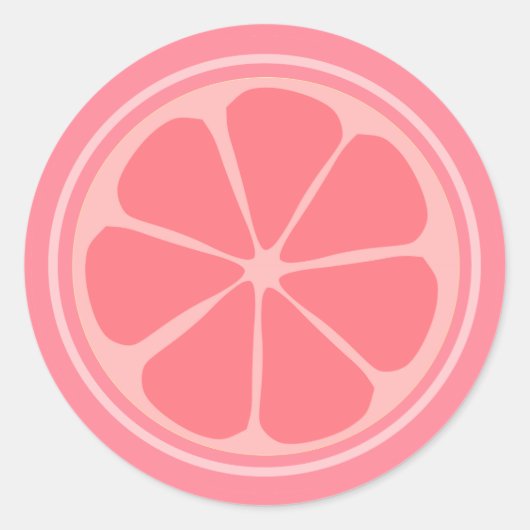 Schattigee roze citroen ronde sticker (Voorkant)