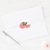 Schattigee roze citroen ronde sticker (Envelop)
