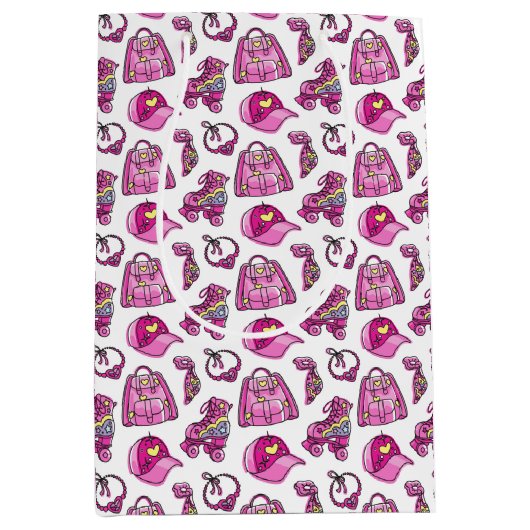 Schattigee roze cool meisje dingen medium cadeauzakje (Voorkant)