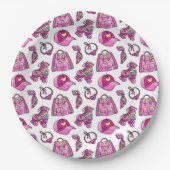 Schattigee roze cool meisje dingen papieren bordje (Voorkant)