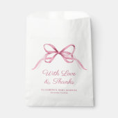 Schattigee Roze Coquette Bow Baby Meisje Douche Da Bedankzakje (Voorkant)