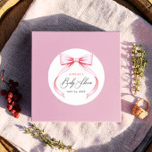 Schattigee Roze Coquette Bow Baby shower Ronde Sticker