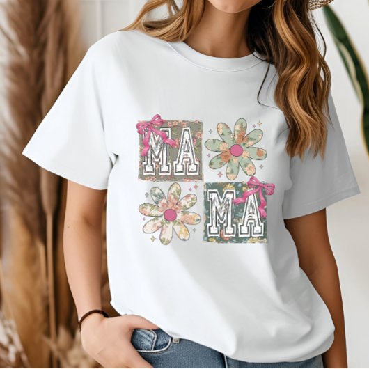 Schattigee Roze Coquette Bow Mom T-shirt