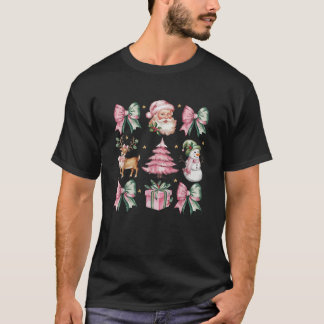Schattigee Roze Coquette Bow Santa Gingerbreads re T-shirt