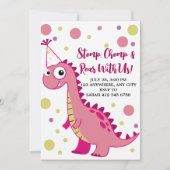Schattigee roze dinosaurus meisje T-Rex Kaart (Voorkant)
