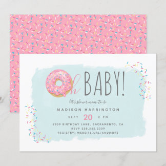 Schattigee Roze Donut Sprinkle Modern Oh Baby show Kaart