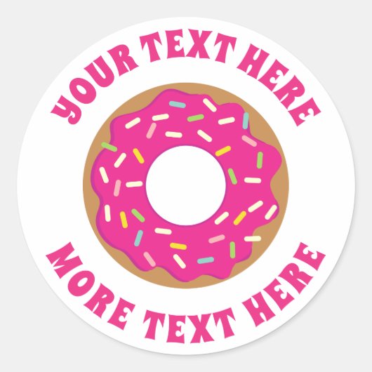 Schattigee roze donut Verjaardagsfeestje stickers  (Voorkant)