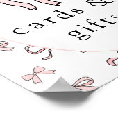 Schattigee Roze Doodle Boog Kaarten & Geschenken Poster (Hoek)