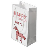 Schattigee Roze Eenhoorn Gelukkige Verjaardag Kind Klein Cadeauzakje (Achterkant Gekanteld)