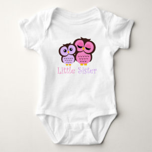 Schattigee Roze en Paarse Uilen Little Sister Romper