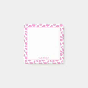 Schattigee roze en witte Koe Print Notes